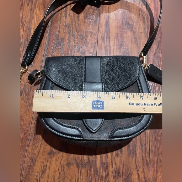 Coach Georgie Saddle bag—a small purse. Black and brown, classic C coach… - Picture 11 of 13